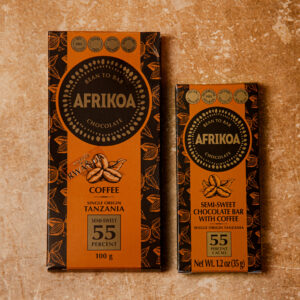 Afrikoa 55% Semi Sweet Dark Chocolate with Coffee