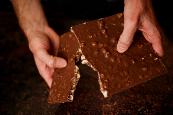 Afrikoa 37% Milk Chocolate Slab with Roasted Hazelnuts